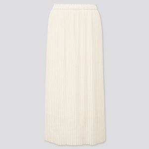 Uniqlo Chiffon Pleated Dotted Long Skirt